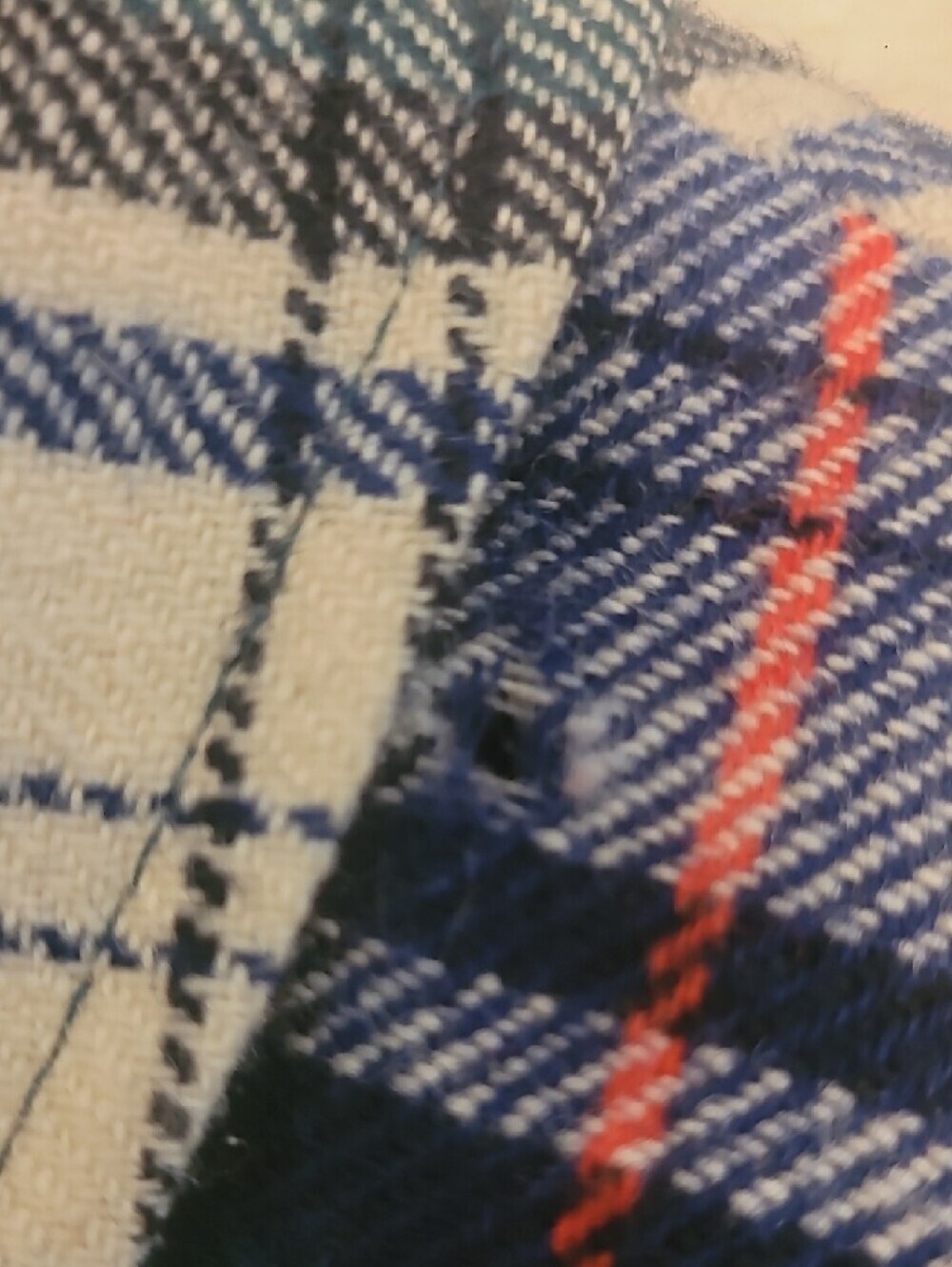 Pendleton Navy, Cream & Red Plaid Button Jacket - Picture 6 of 7